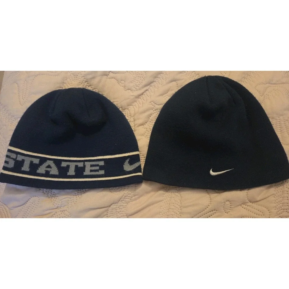 2 Penn State Nike Beanies/ Stocking Caps One Size Blue White Gray